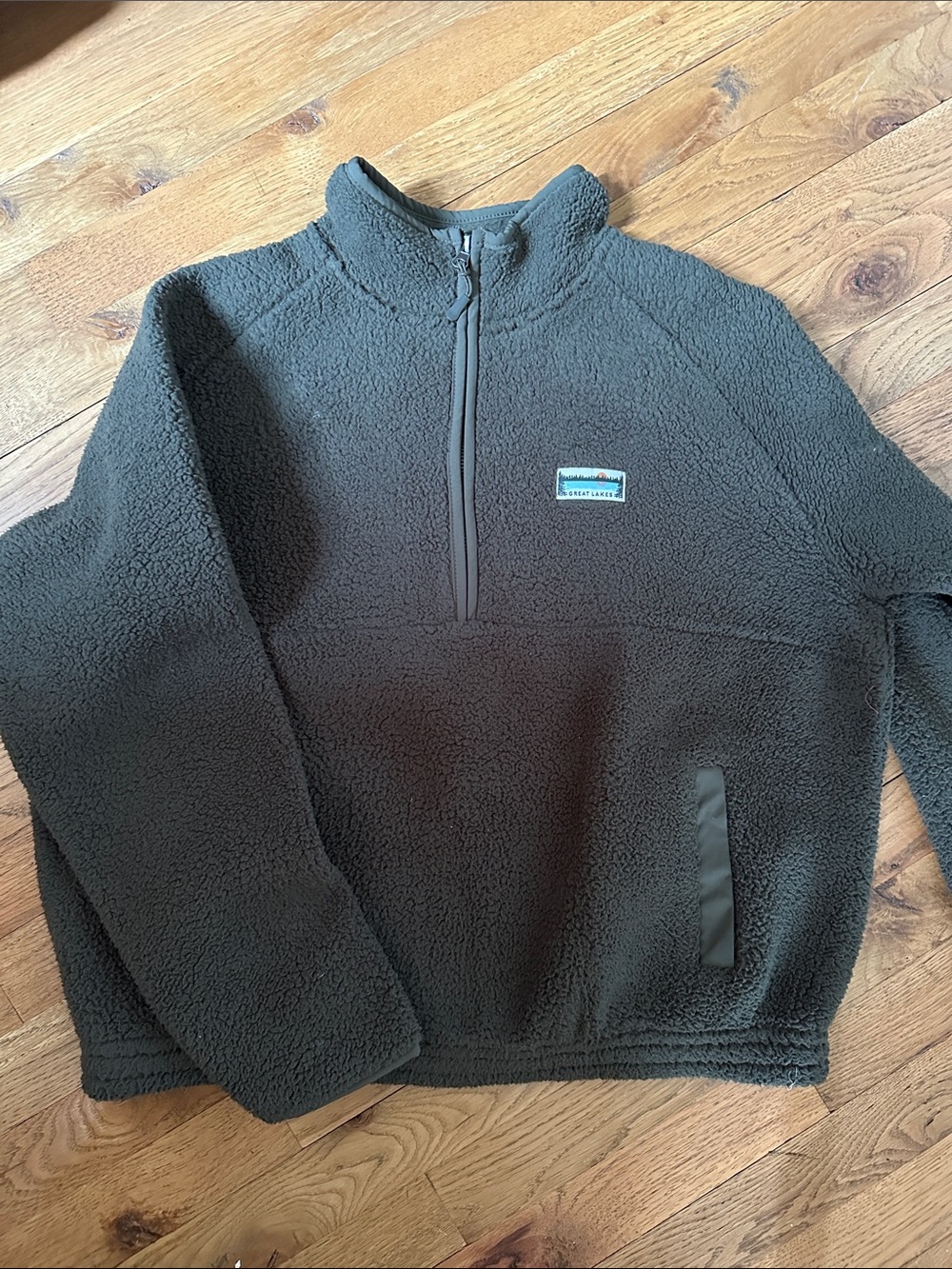 Great Lakes Co Northern Outfitters Green Quarter Zip Sherpa Medium